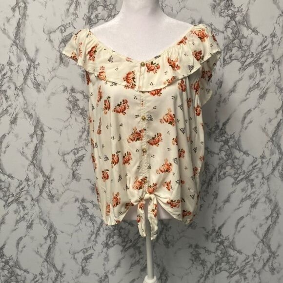 No Boundaries Women’s Flower Print Blouse Size XXL - Picture 1 of 11